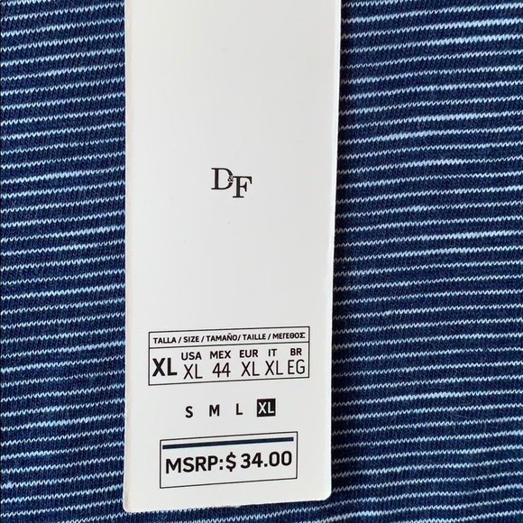 Dark Blue and White Striped D&F Shirt - Picture 4 of 5